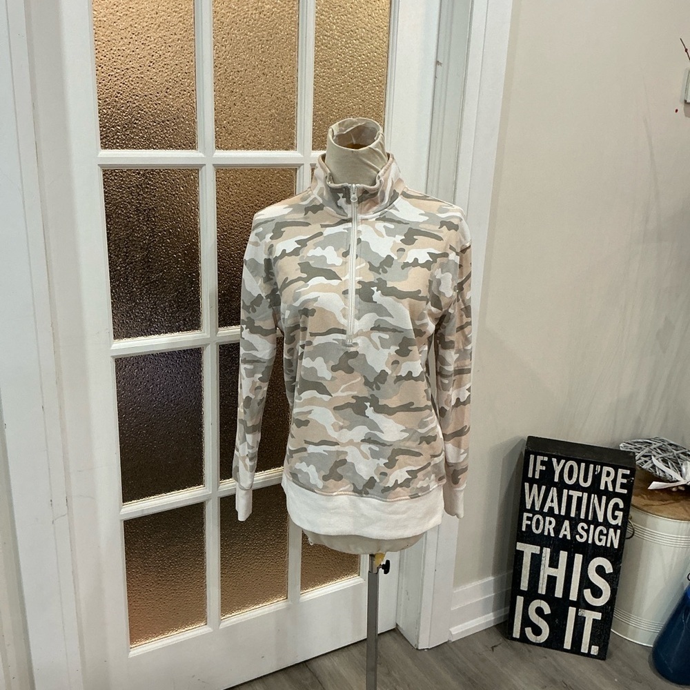 George Camouflage Pullover with Neutral Tones NWOT
